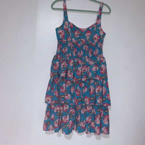 Betsy Johnson ruched back floral sundress size 12, floral chic summer dress - Picture 3 of 10